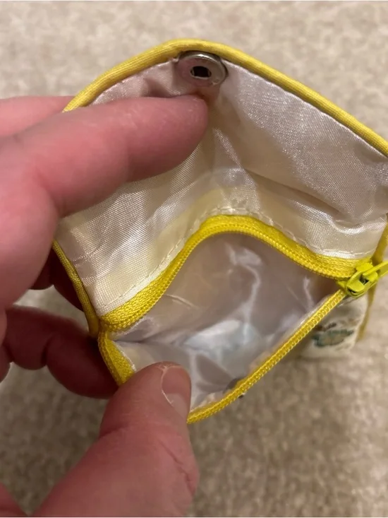 Asian Chinese Blue Black Gold Mini Pouch Bag Lot of 3 Floral Pattern Zip Button - Picture 10 of 12